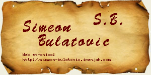 Simeon Bulatović vizit kartica